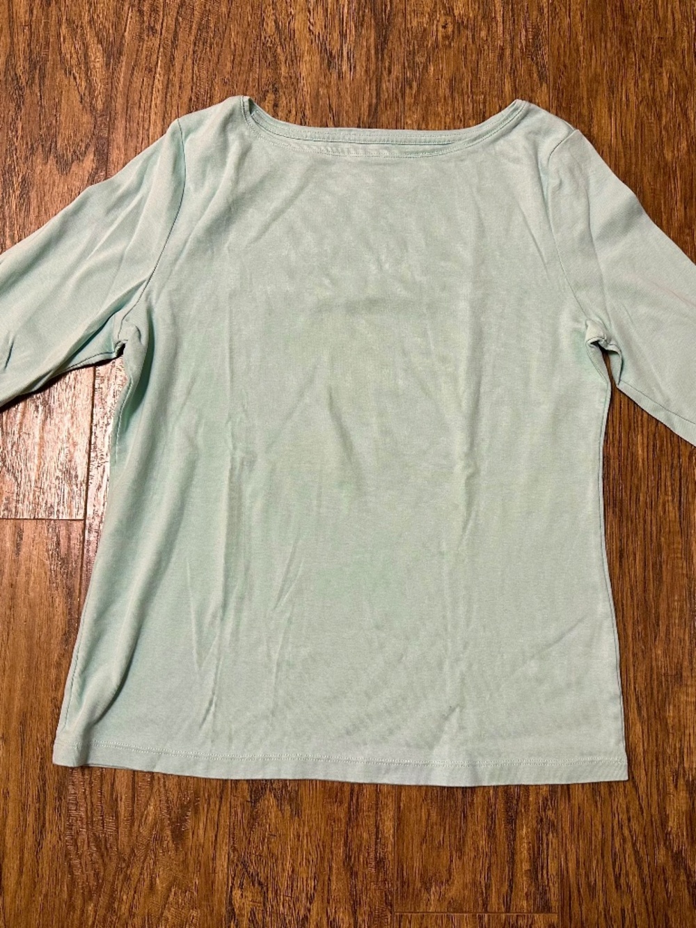 Talbots Women's Long Sleeve Shirt 3/4 Length Sleeve Soft Aqua Size Large
